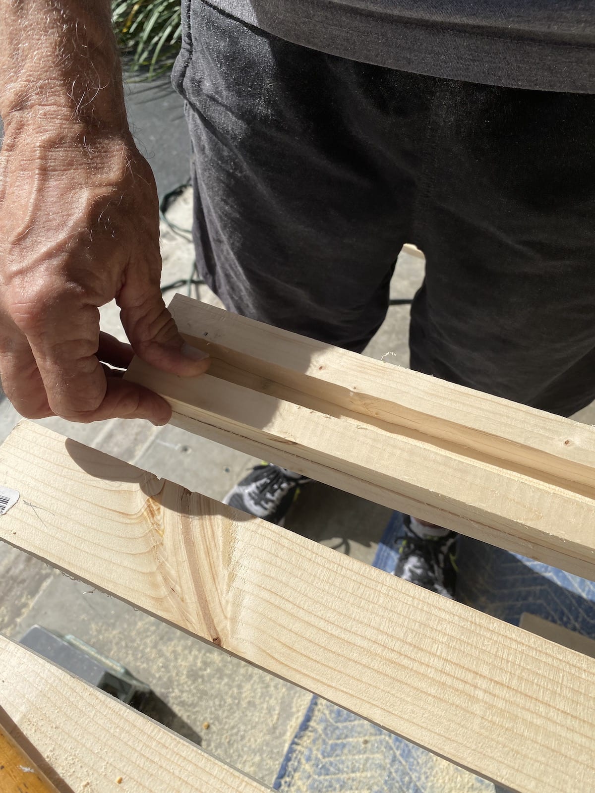 building the legs for the table