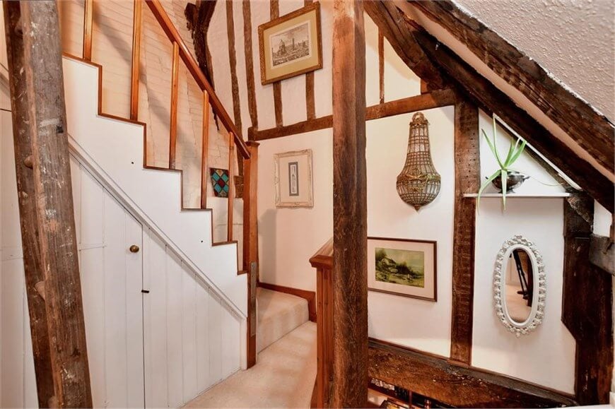staircase french country staircase in a rustic wooden style