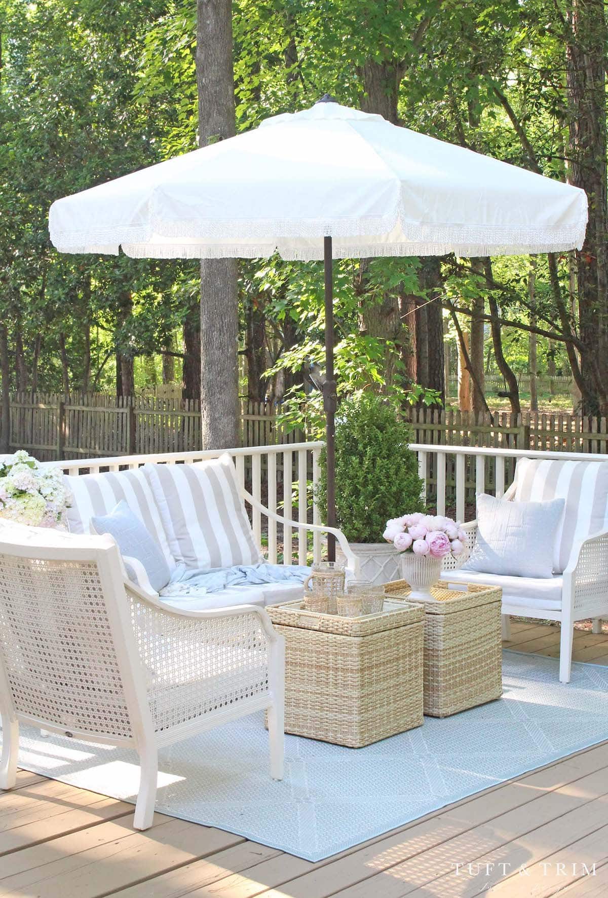French country style house deck patio