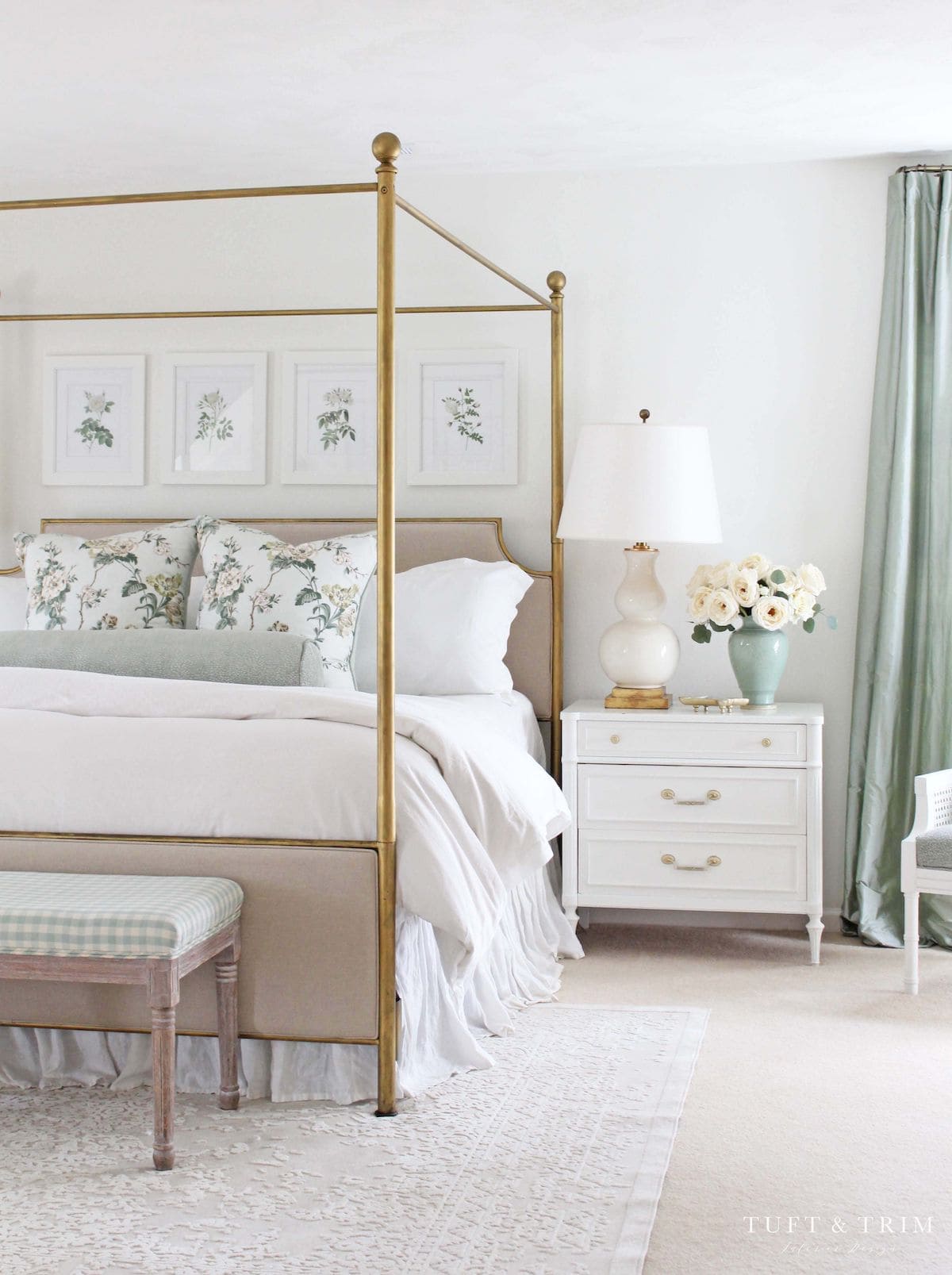 French country style house primary bedroom