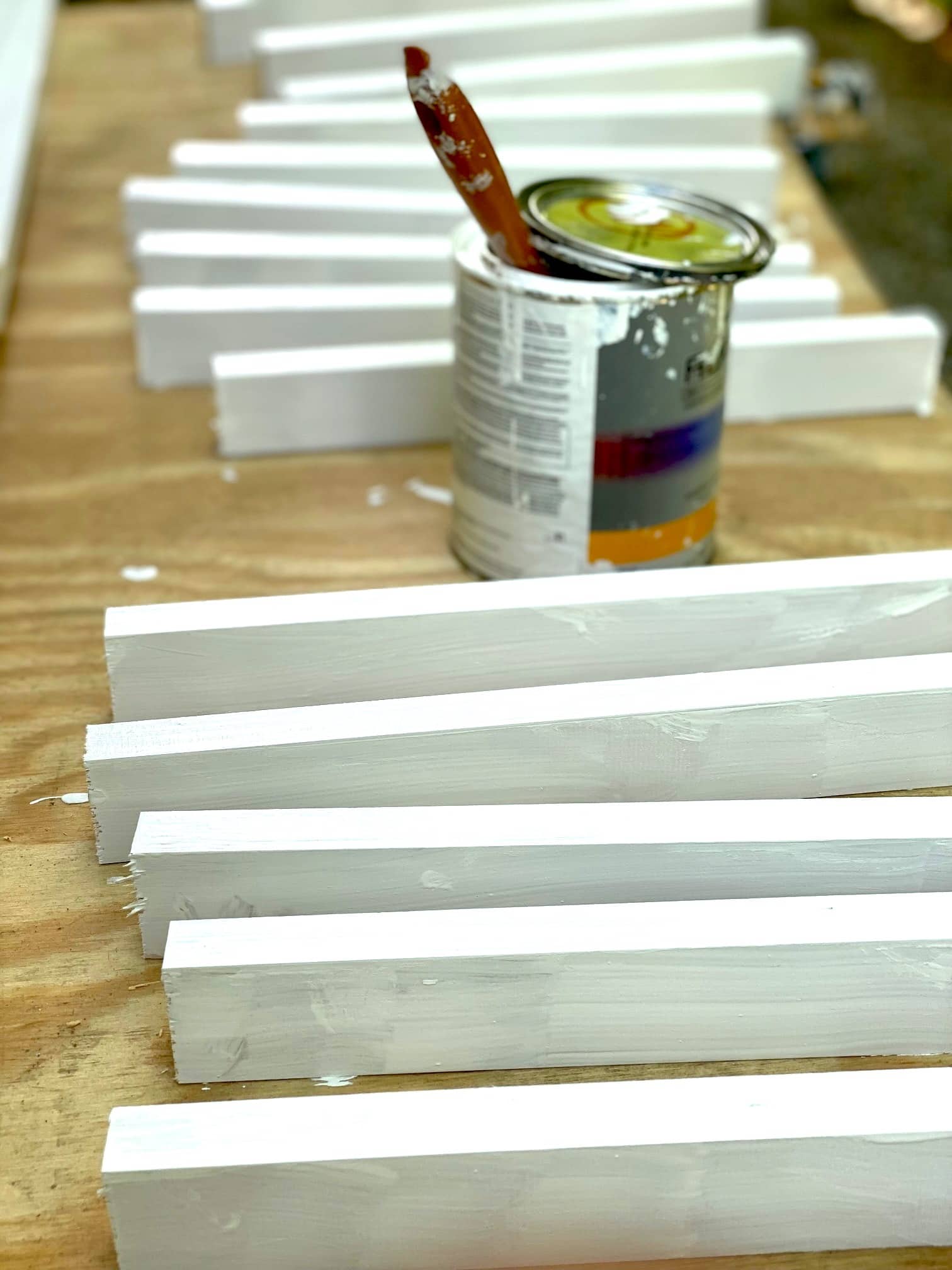 painting wood strips
