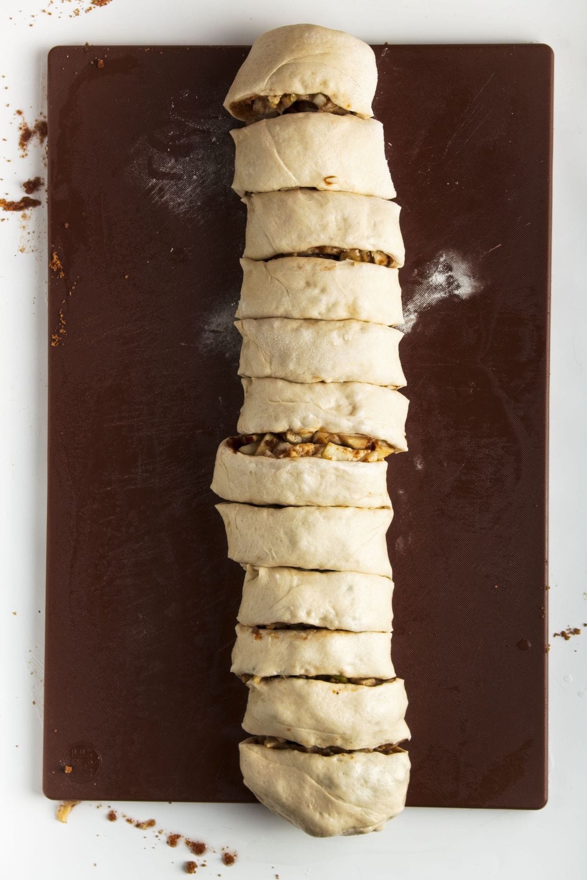 Vegan Apple Cinnamon Rolls prior to baking