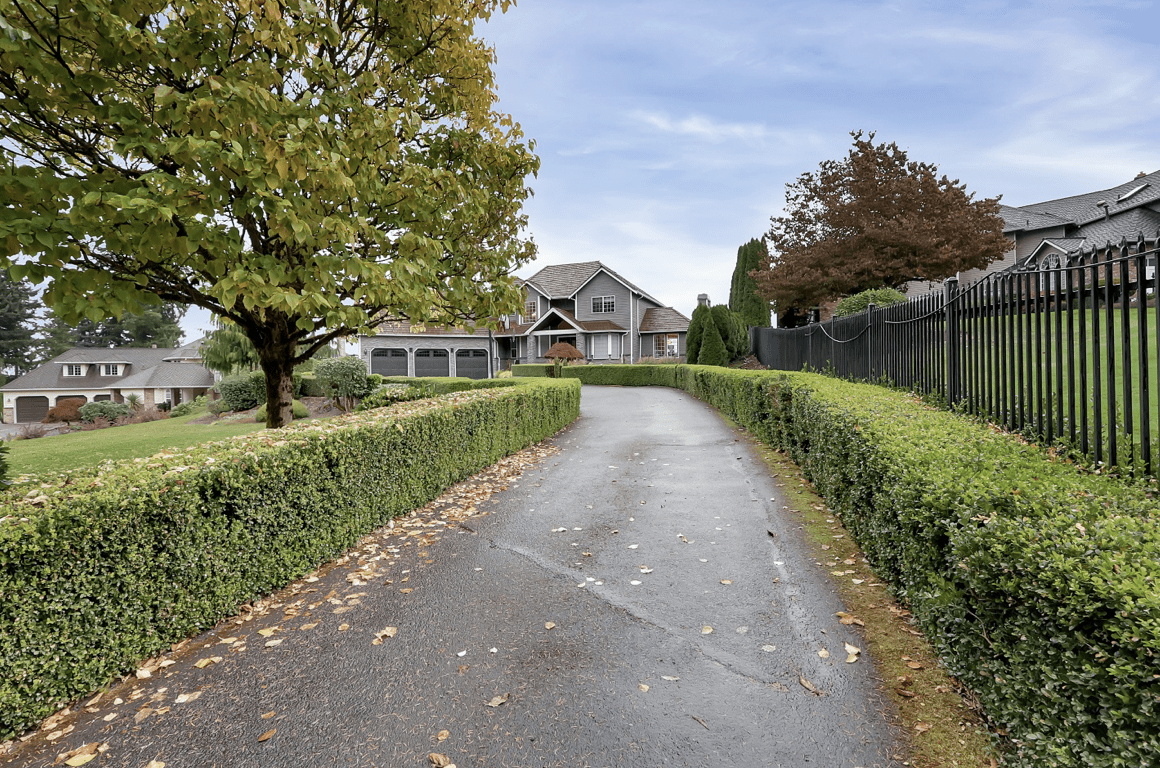 driveway into the home