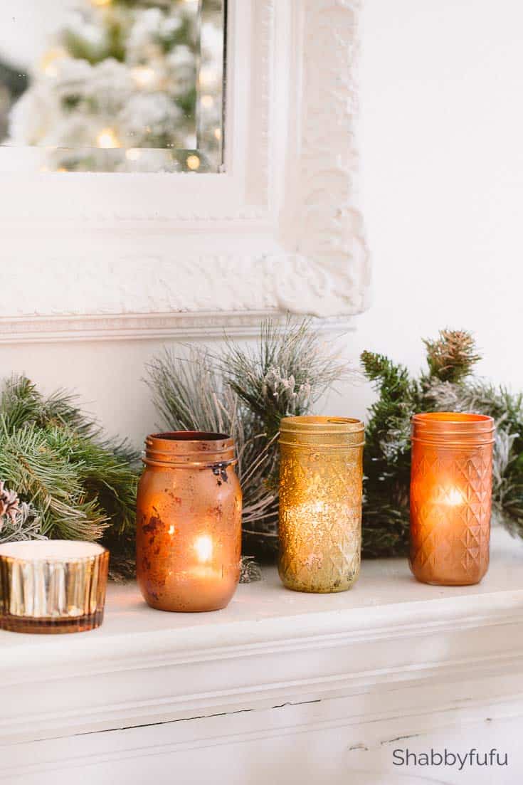 Copper & Gold Jars For Christmas Decorating – Easy DIY