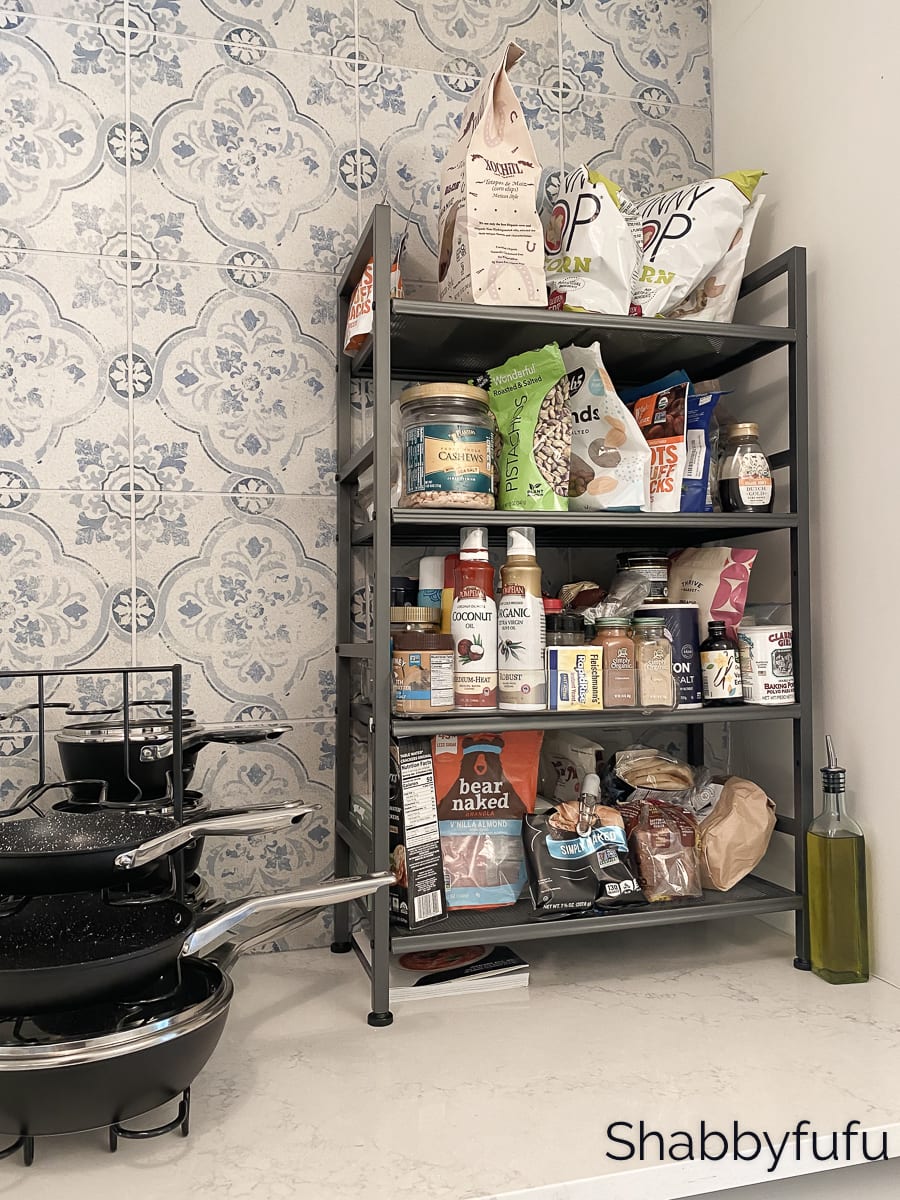open shelving for food