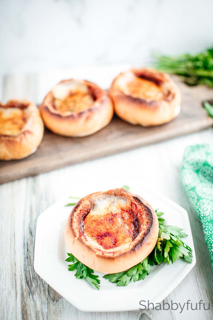 French onion soup in bread bowls