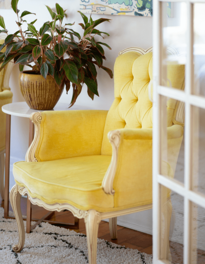idea to prepare your home for spring featuring a yellow chair