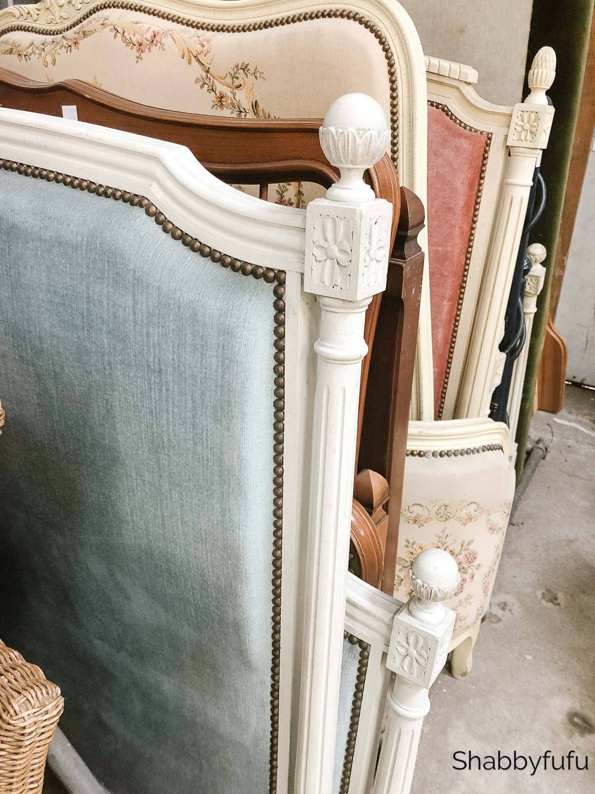 French brocante with antique headboards