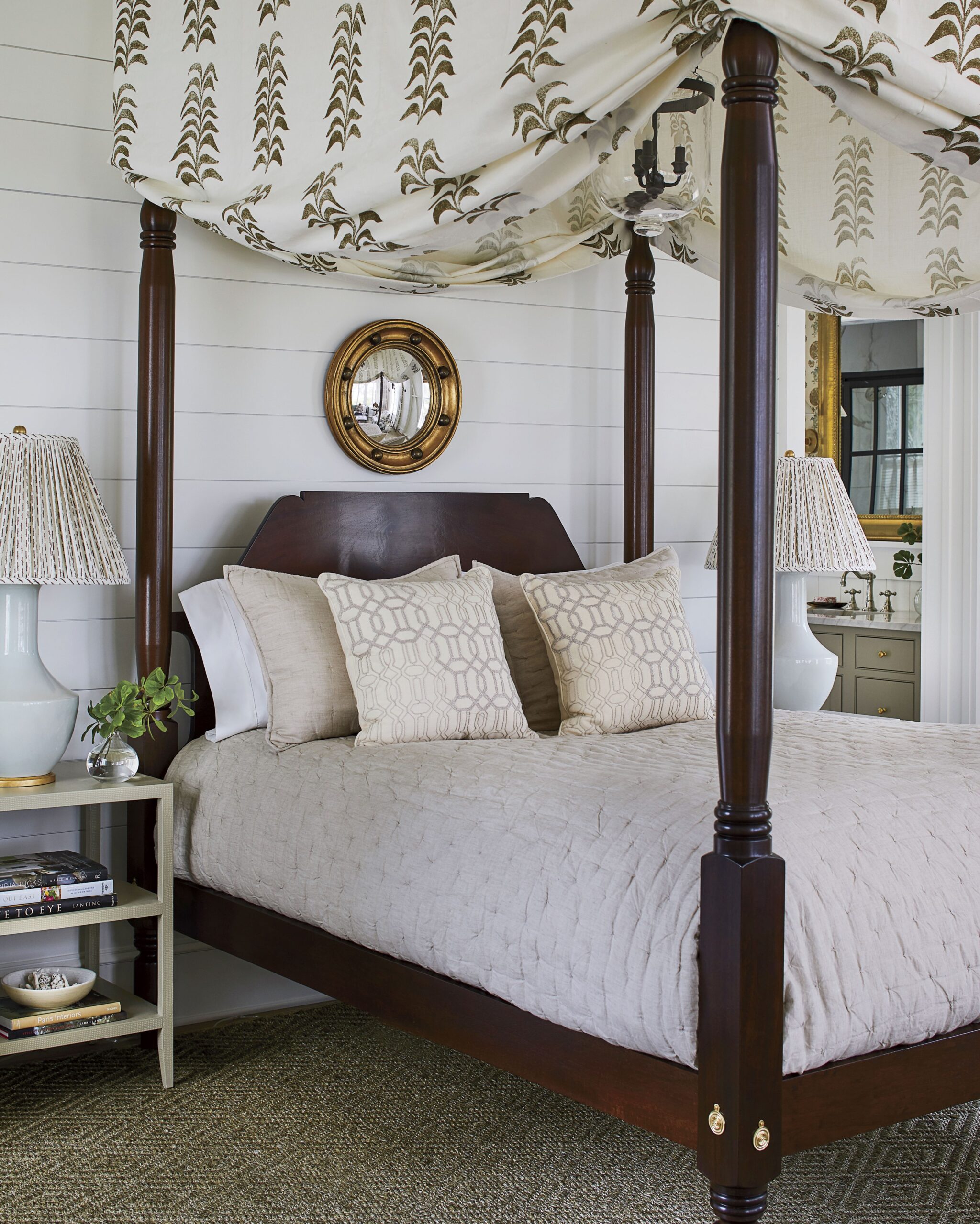 traditional Florida beach bedroom featured in home tour