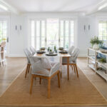 example of a beach style home design dining area
