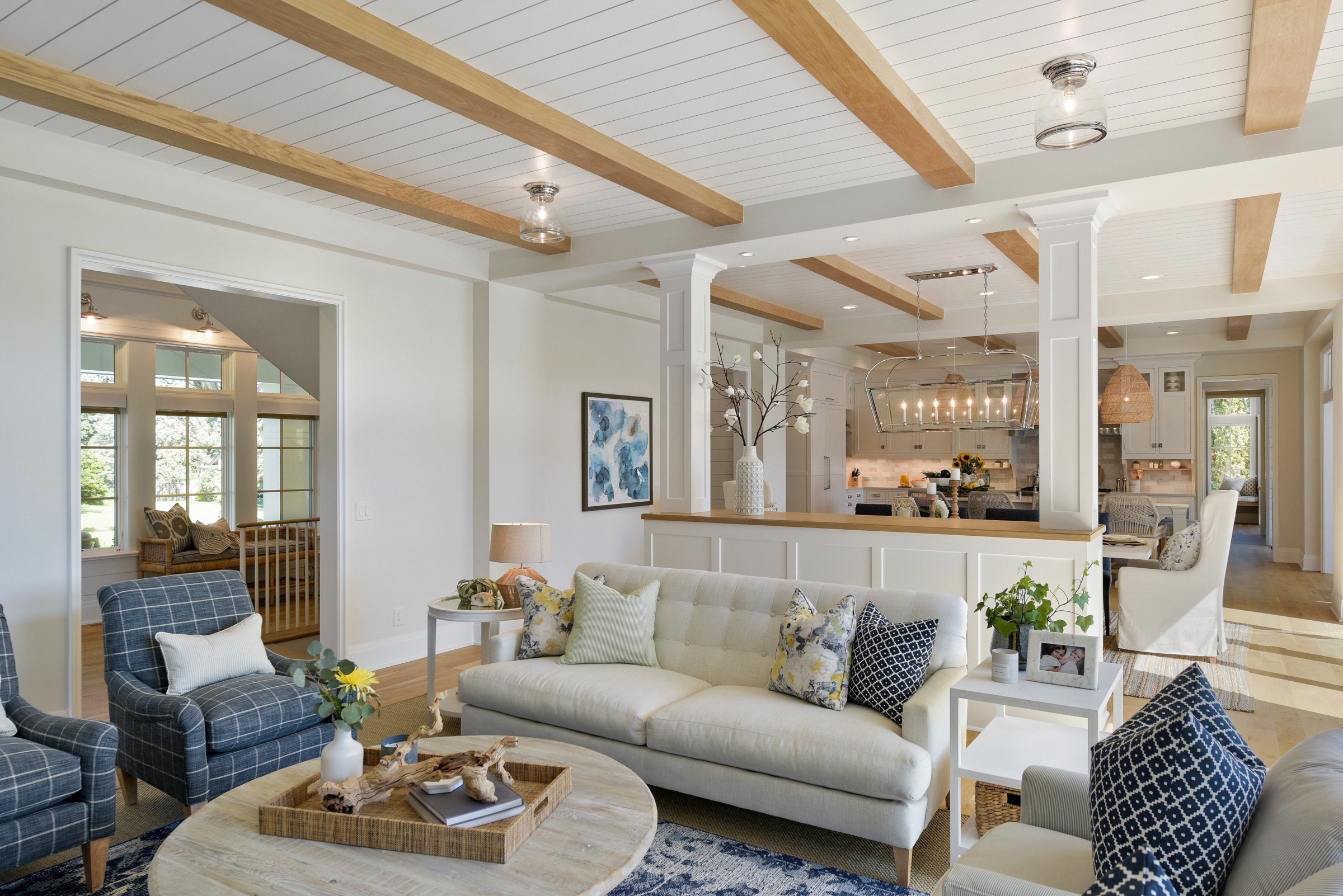 Coastal cottage styled living room