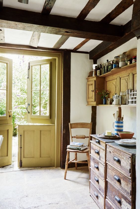 French country cottage home entryway