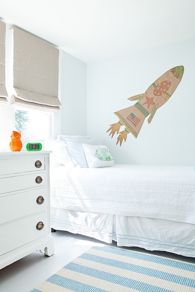 modern cottage boy room featured in beach home tour