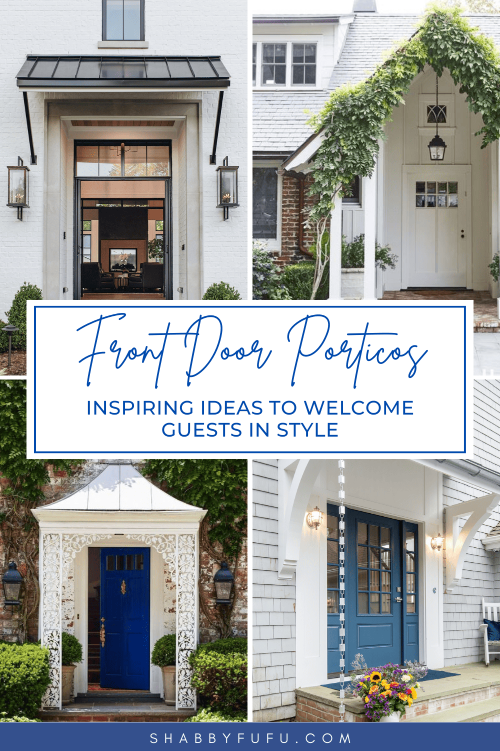 Front Door Portico collage for Pinterest graphic
