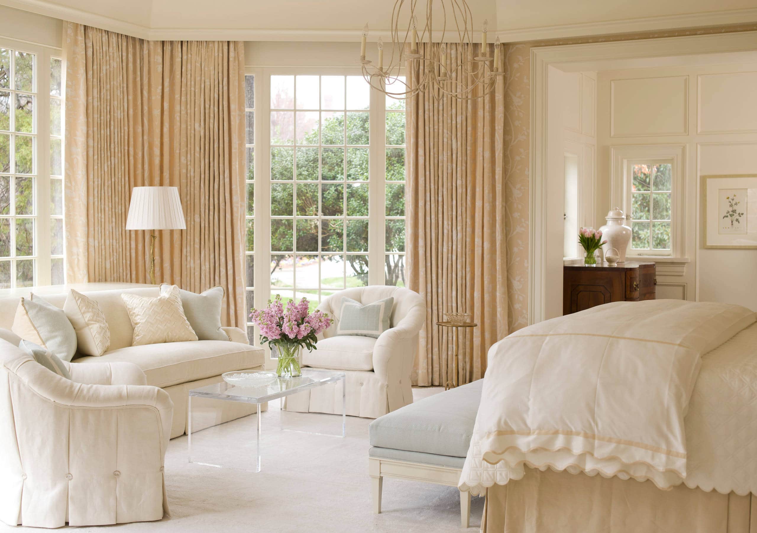 traditional bedroom featuring ivory tones, in home tour