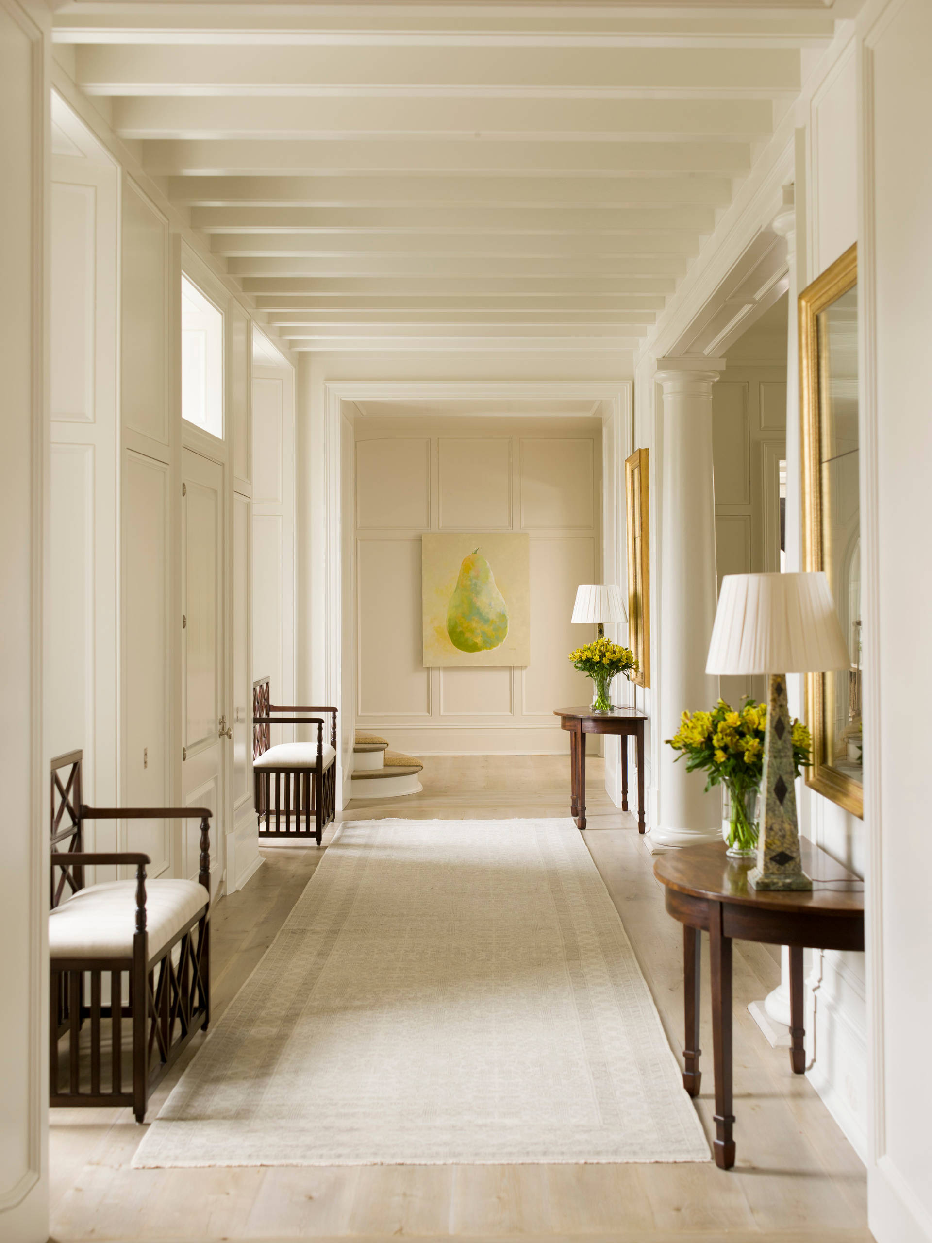 Traditional hallway in home tour