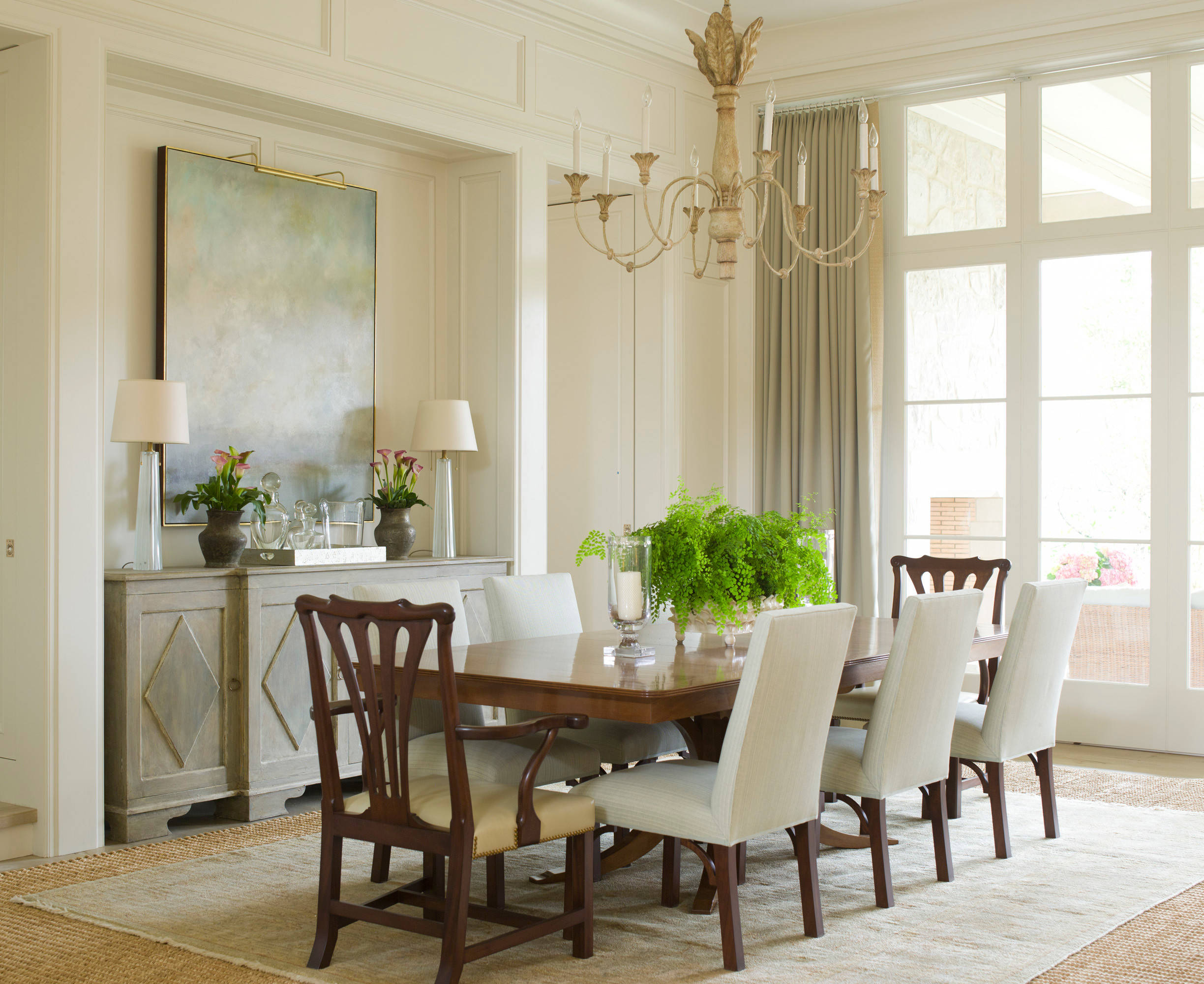 Dining room featured in home tour with a traditional sophistication design
