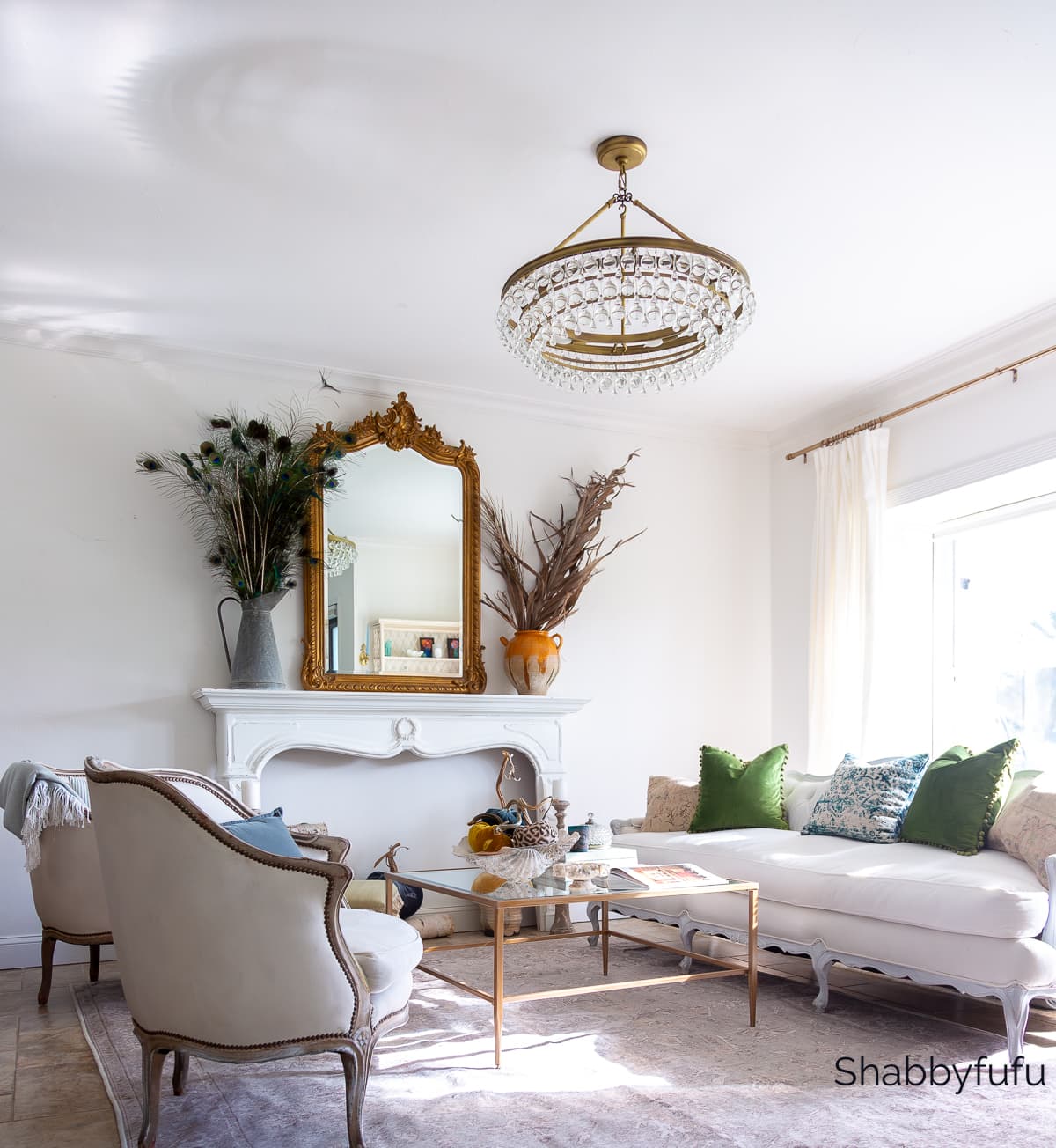 Shabbyfufu French style living room with autumn accents