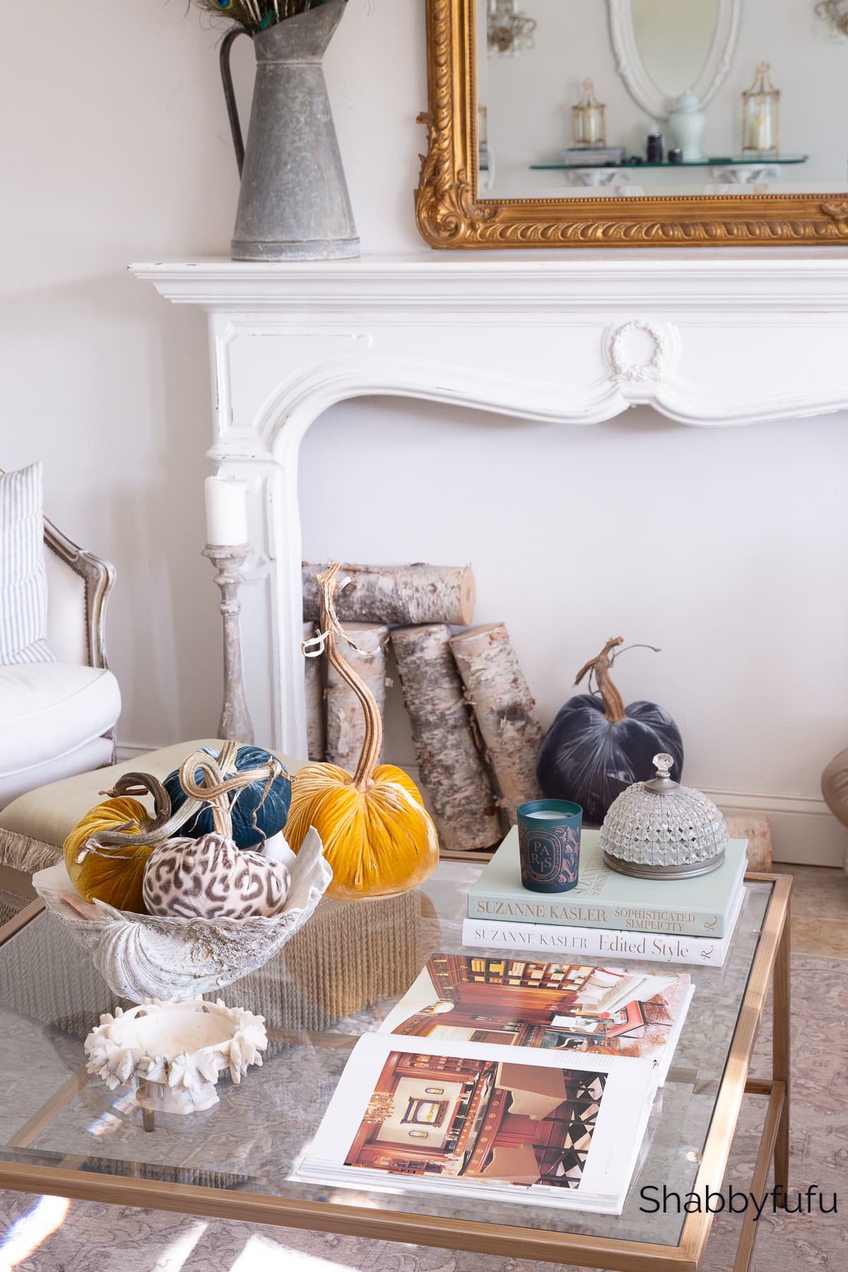 coffee table styling with antiques