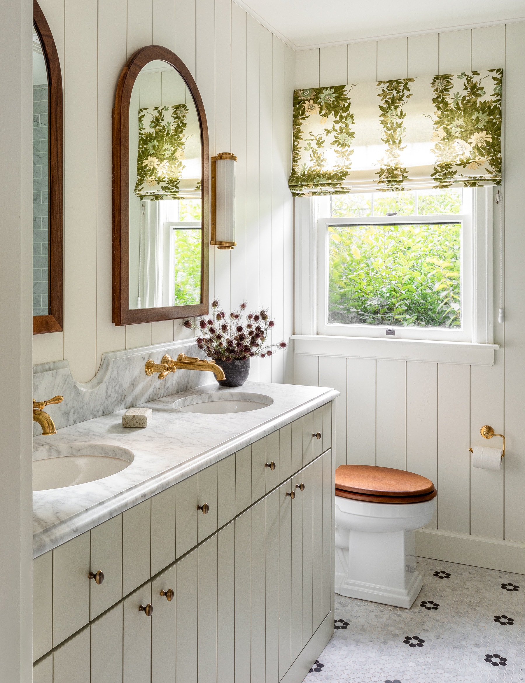 home tour featuring a vintage inspired cottage bathroom