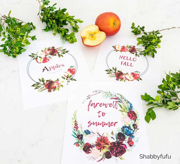 Fall Watercolor Printable Fall Wreaths -Style Showcase 202