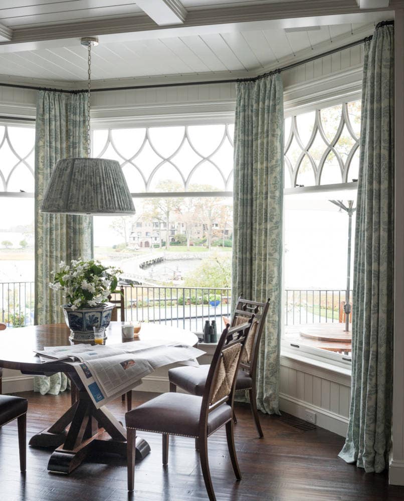 Traditional shingle style home tour featuring a breakfast nook