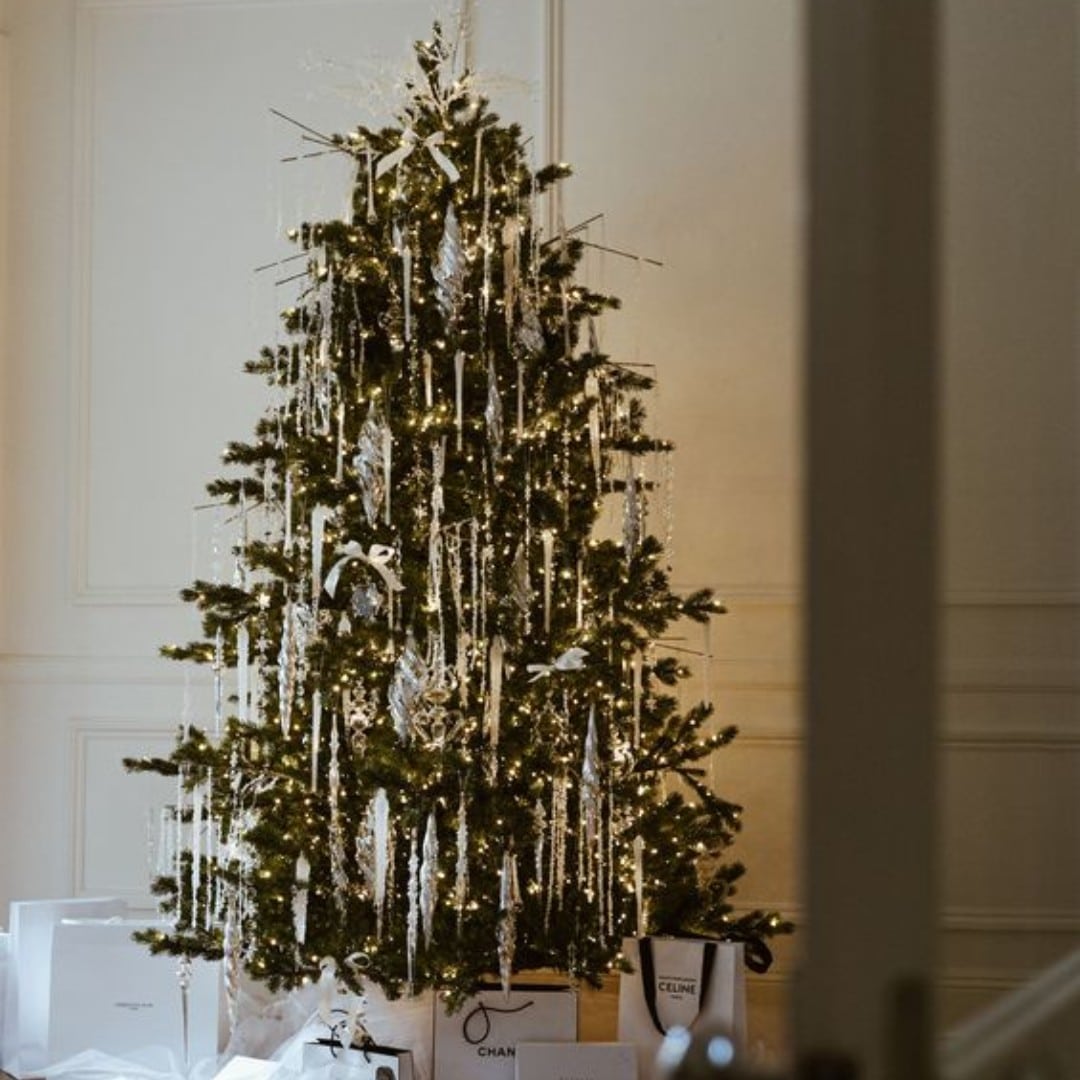 Christmas tree idea featuring tinsel