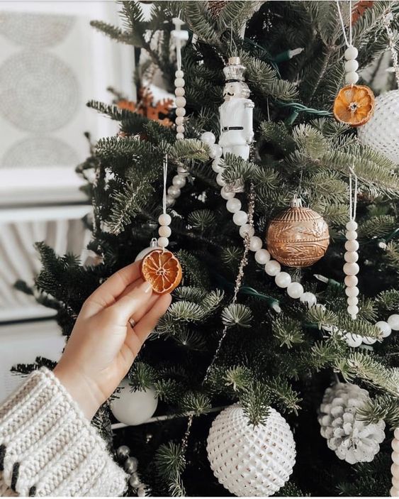 Christmas tree ideas featuring a christmas tree with orange slices ornaments