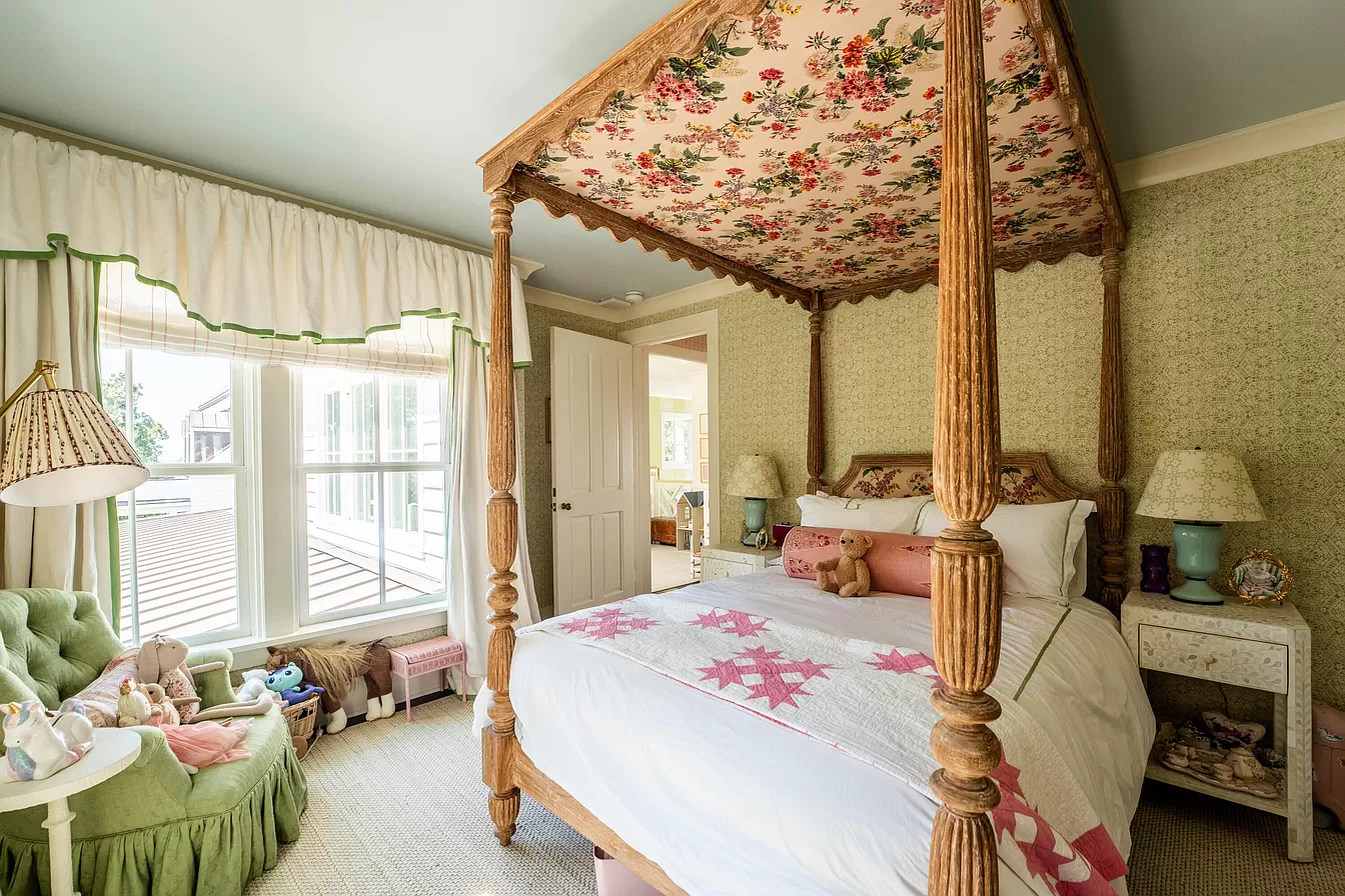 Young girl bedroom with traditional decor featured in Julia Berolzheimer home tour