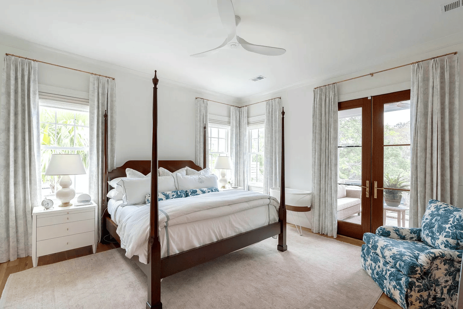 Traditional bedroom featured in Charleston Harbor home tour 