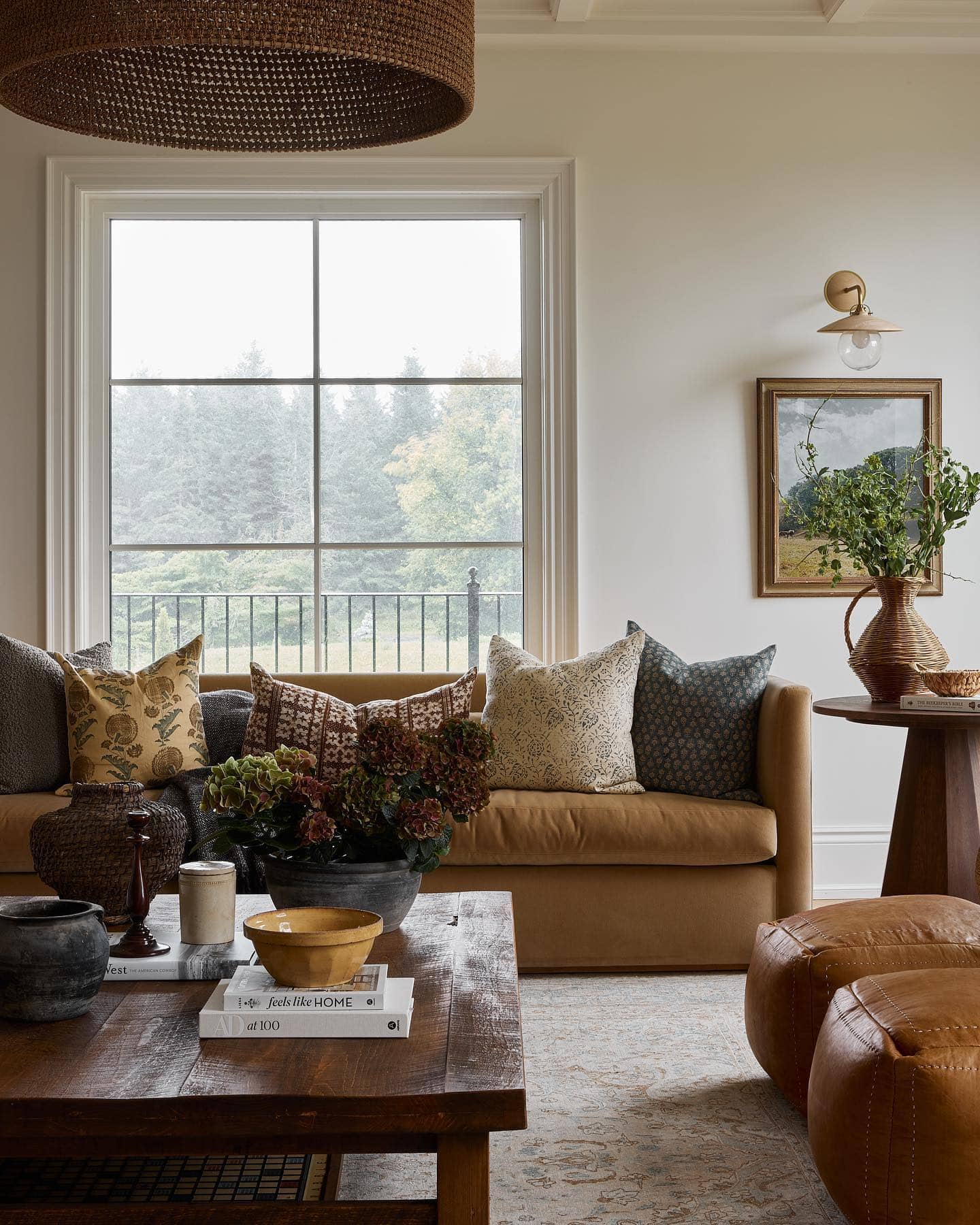 home decor design trends for 2024 featuring a living room in warm tones