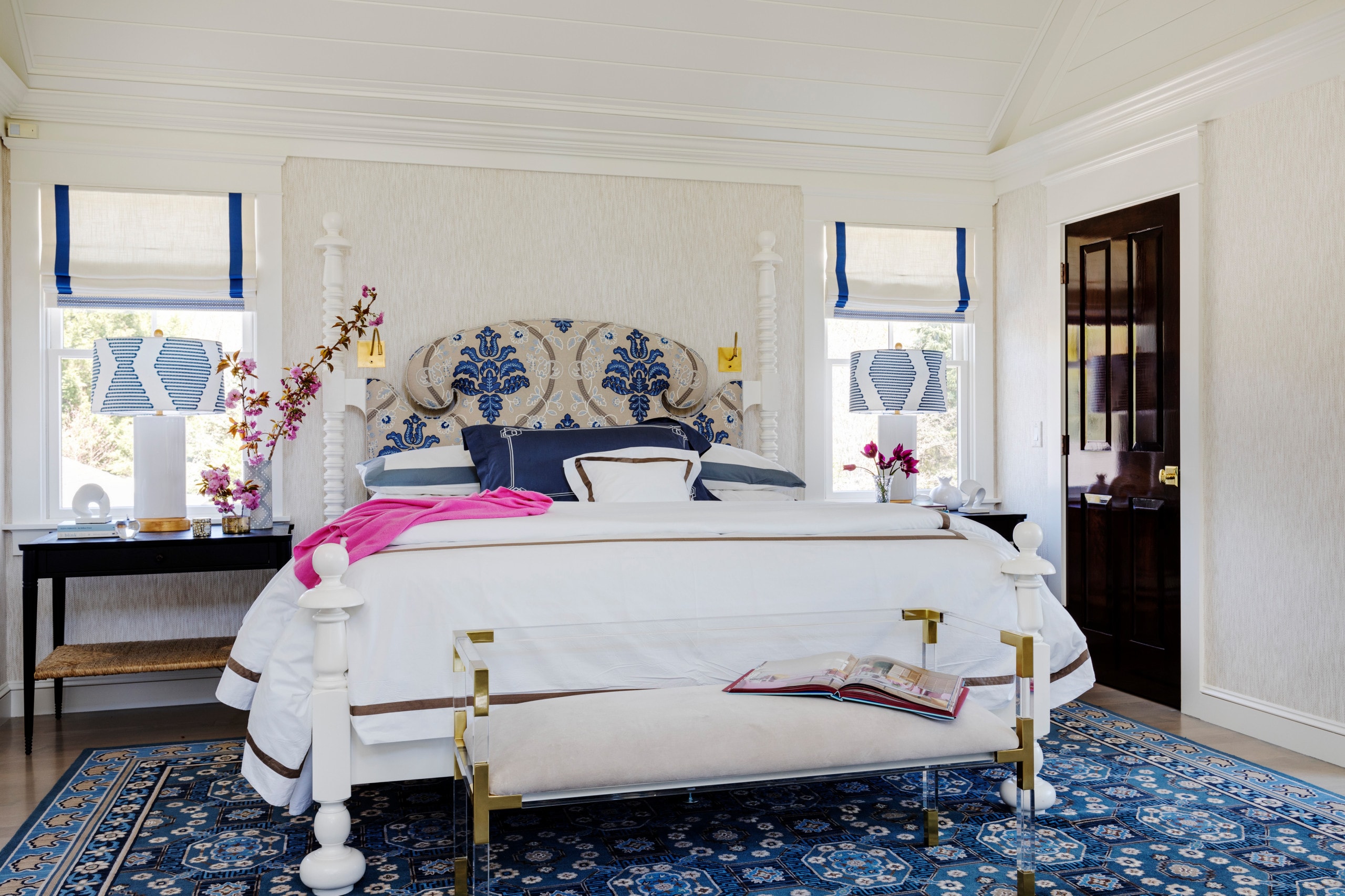 Bedroom from Matunuck Beach residence featured in Home Tour