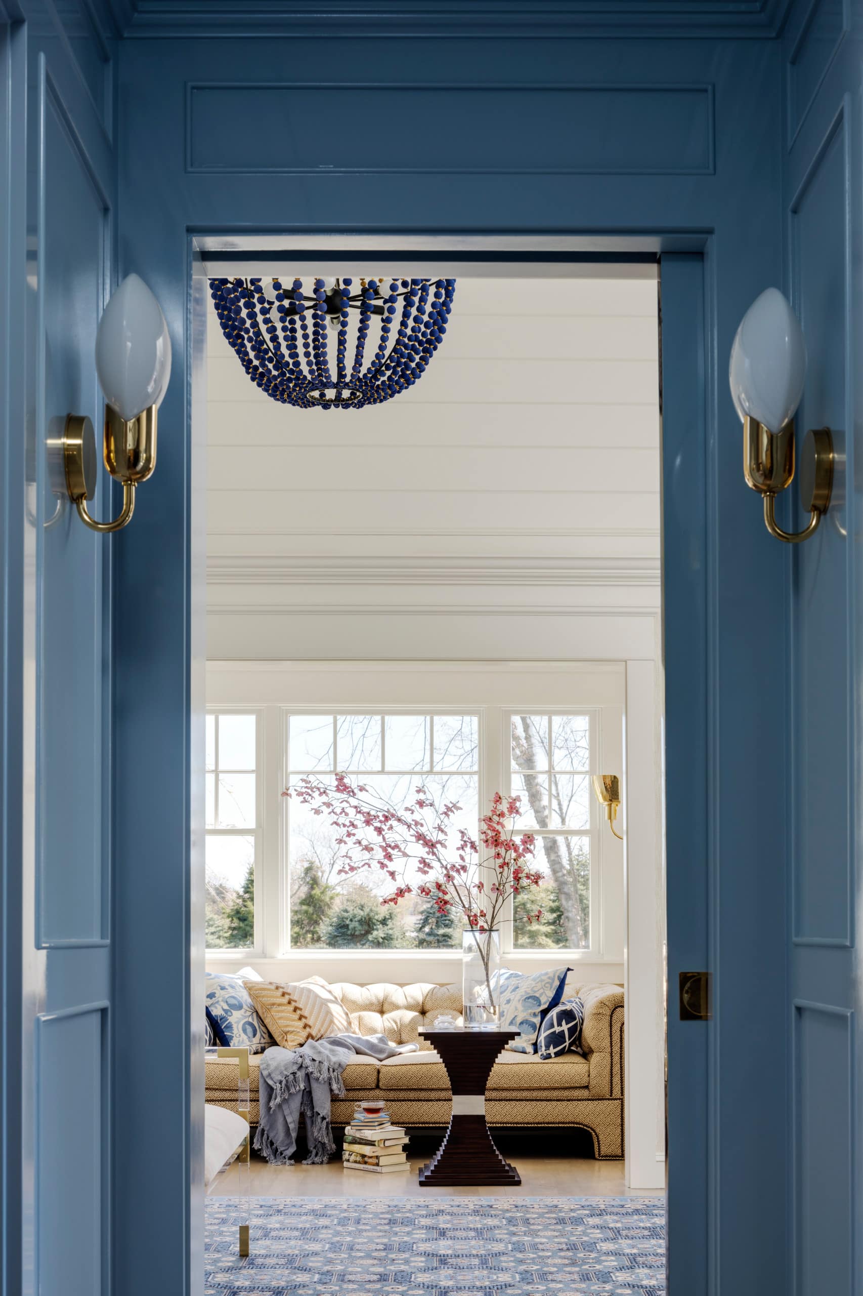 Hallway from Matunuck Beach residence featured in Home Tour