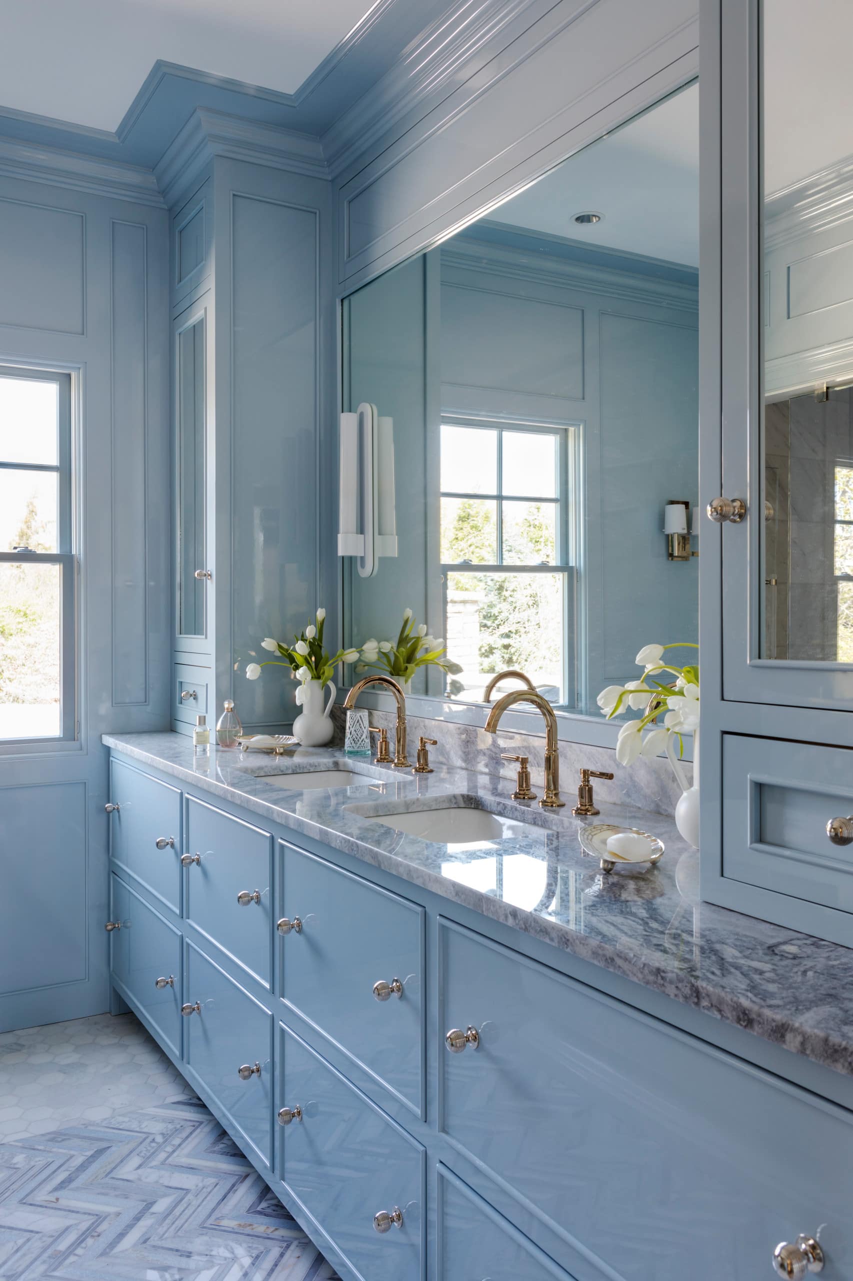 Bathroom from Matunuck Beach residence featured in Home Tour