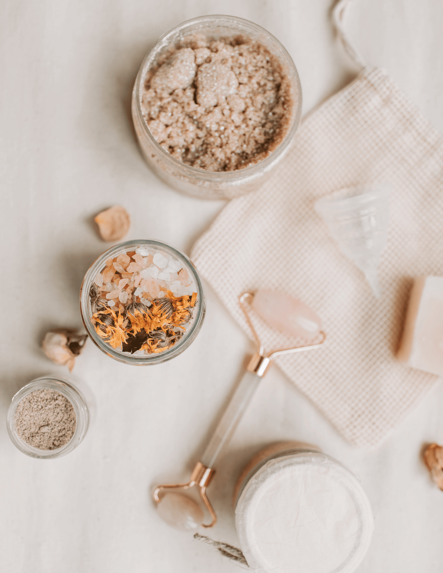 beauty products l for the a Winter self-care routines and practices blog post