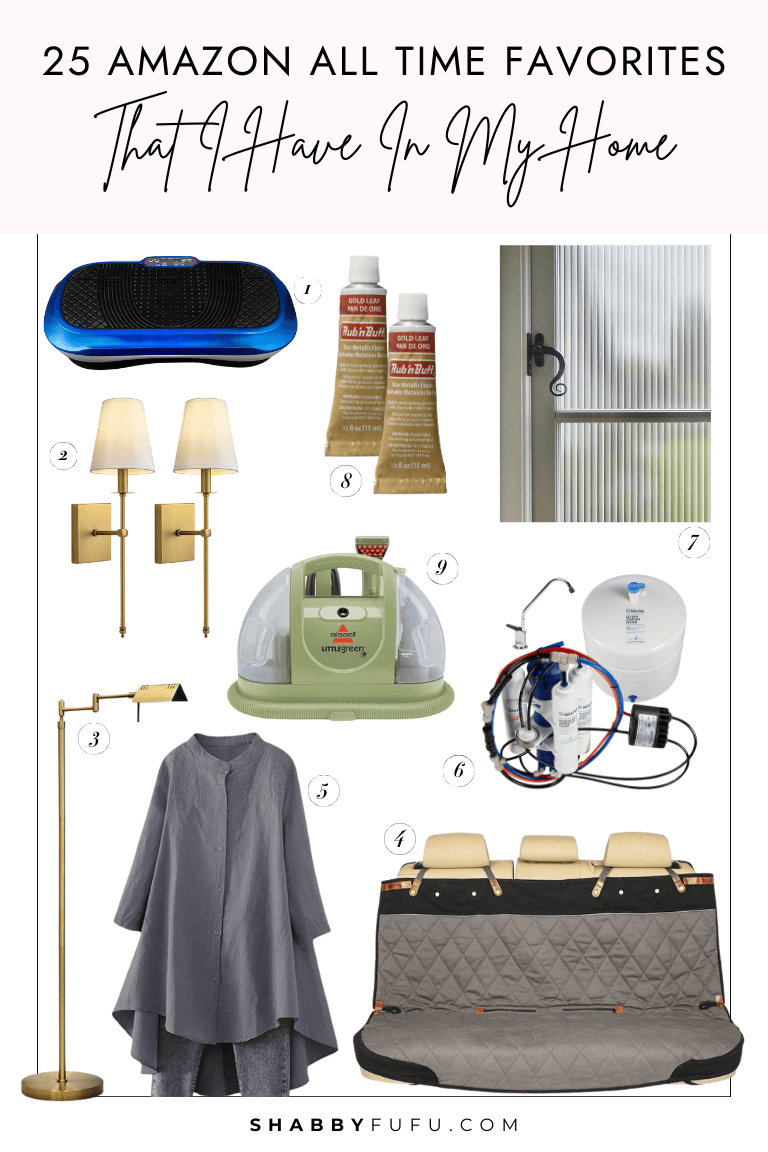 Collage image featuring Amazon products titled 
"25 Amazon All Time Favorites That I Have In My Home"