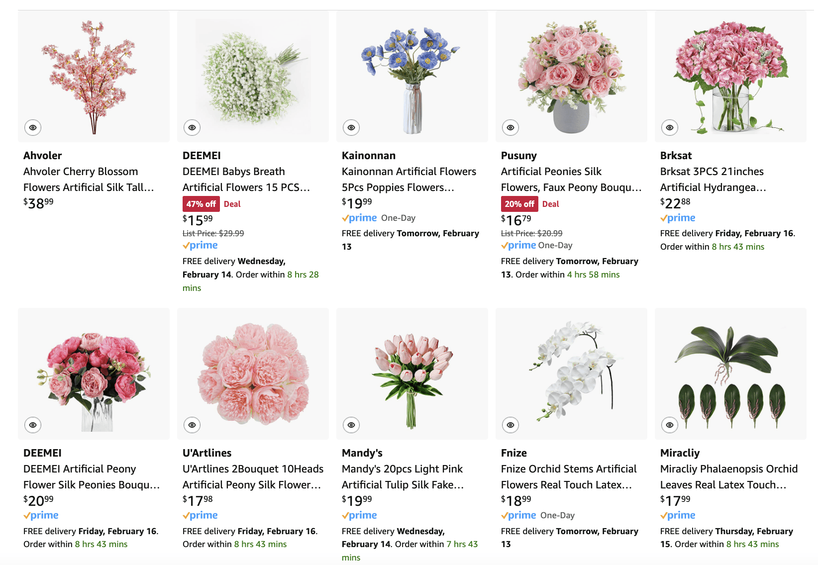 best faux flowers on Amazon