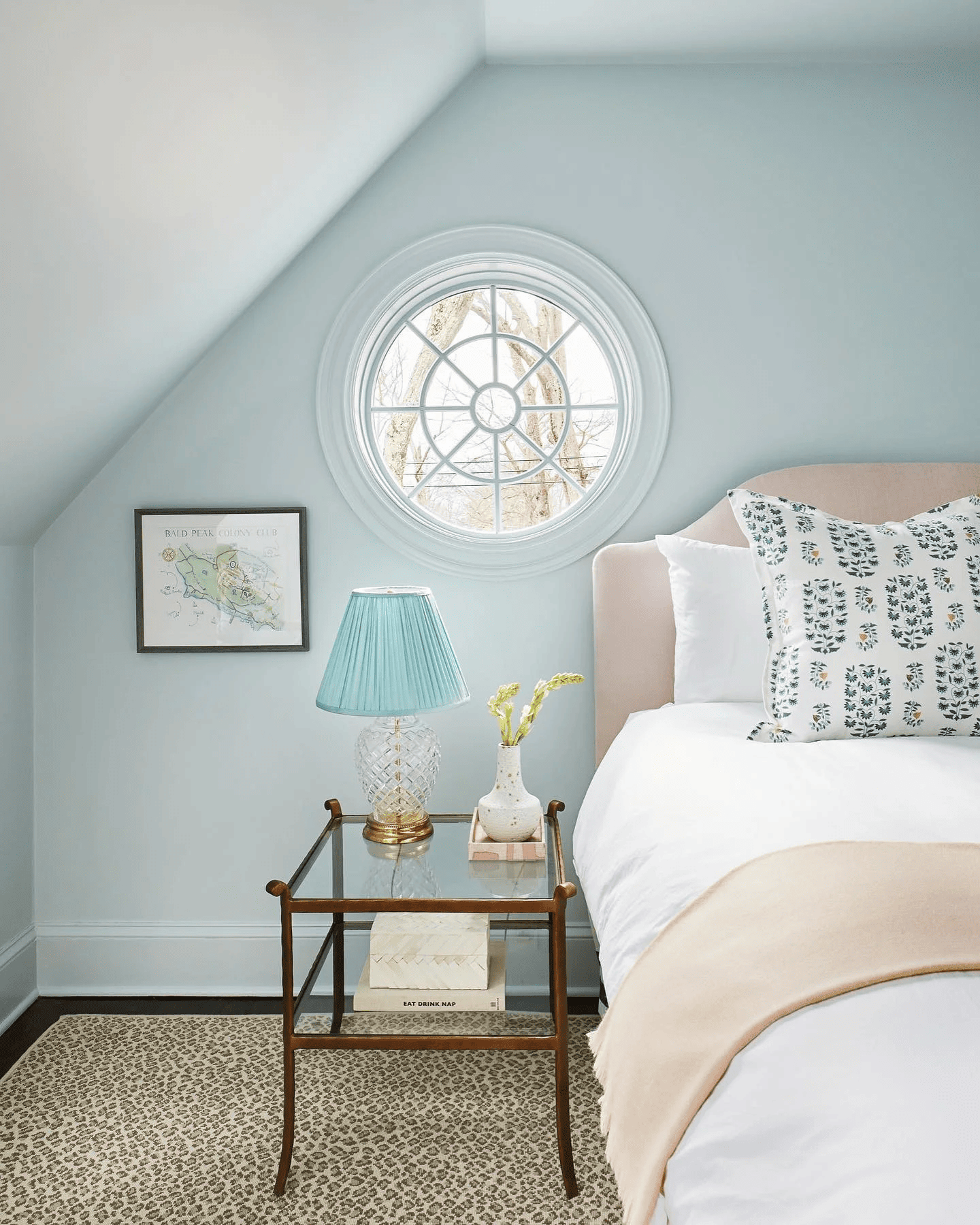 Image of color palette idea for spring featuring coastal bedroom