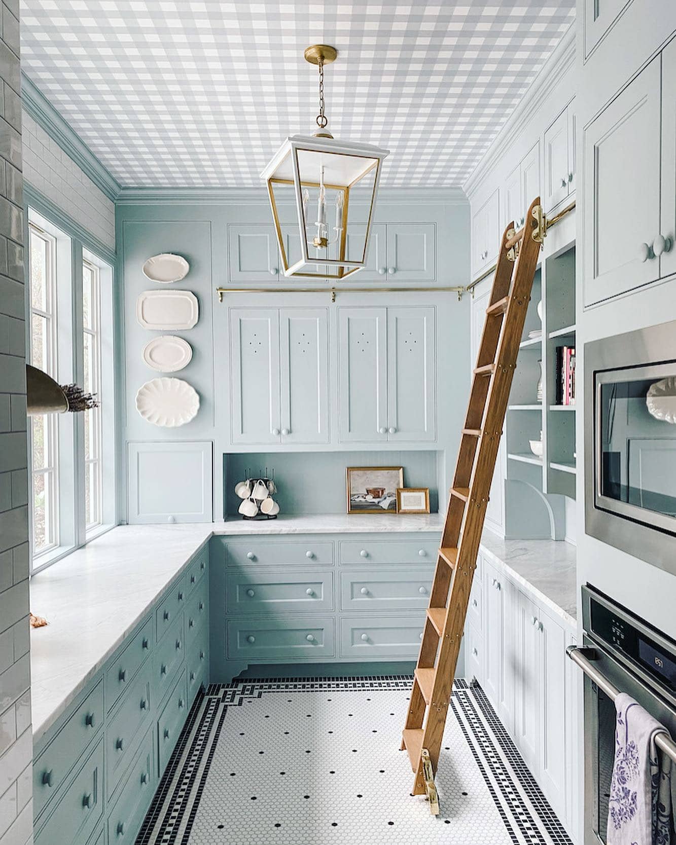 Image of color palette idea for spring featuring coastal butler's pantry