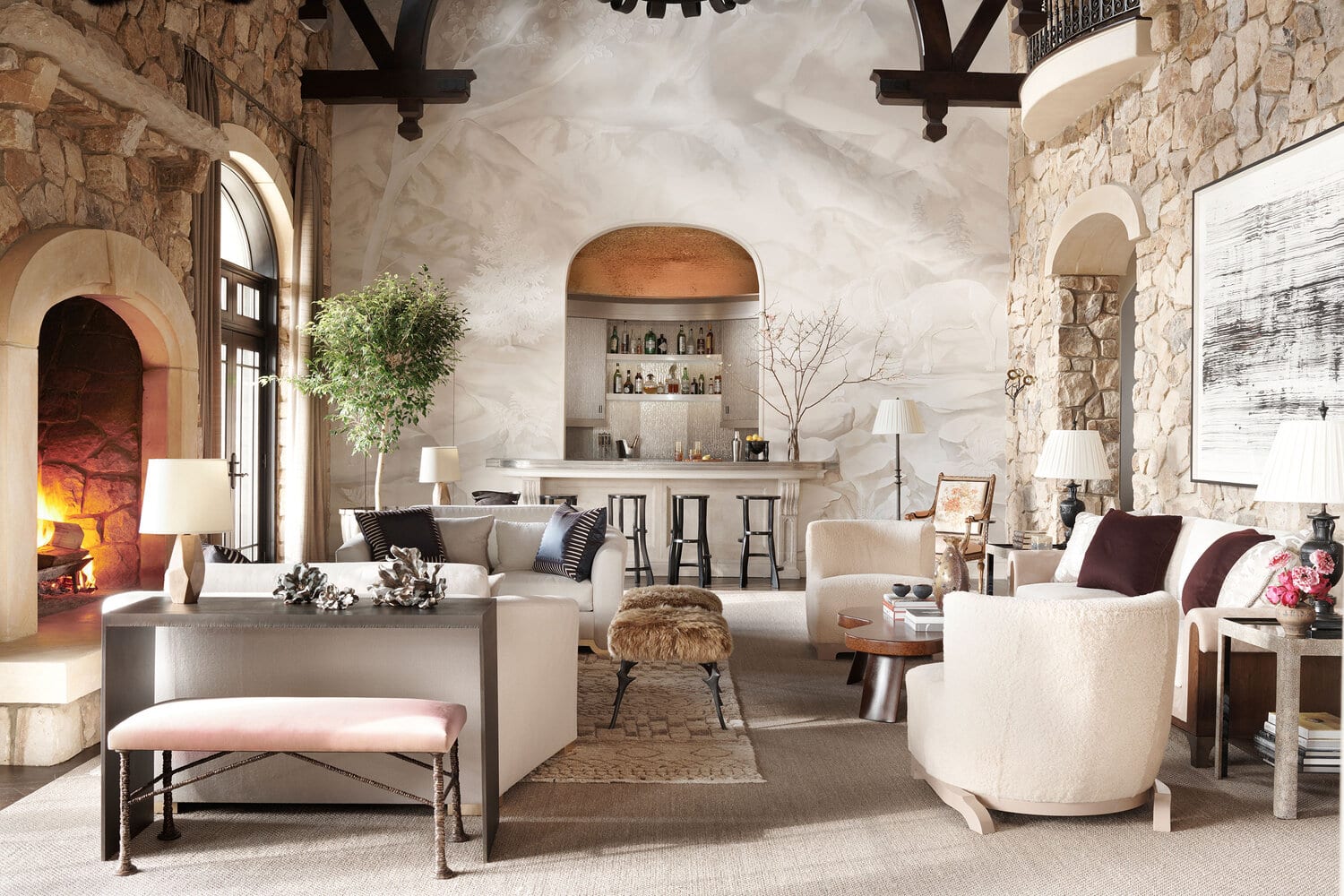 Wesley Moon interior design featuring neutral living room