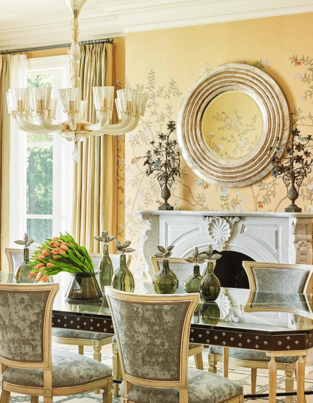 Traditional dining room designed by Laura Lee Clark