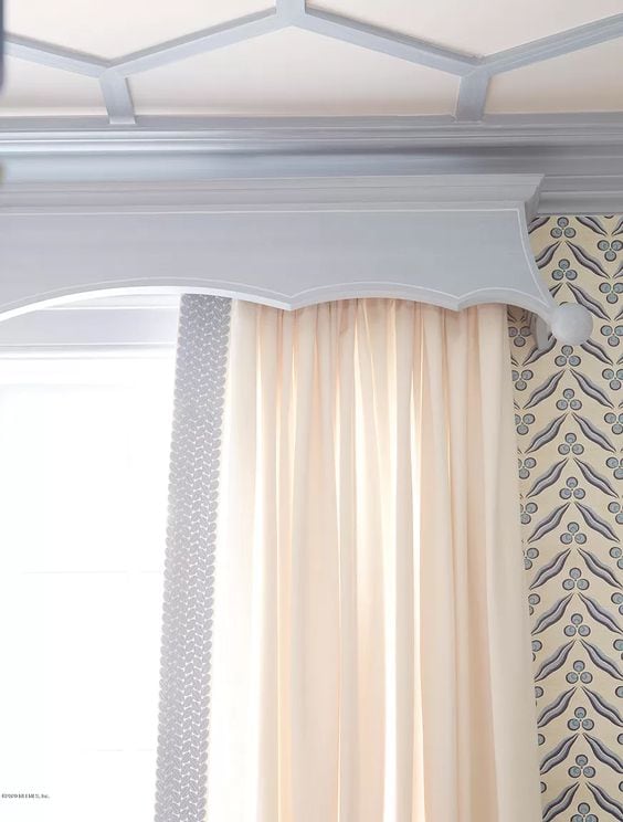Bedroom featuring architectural details window cornice