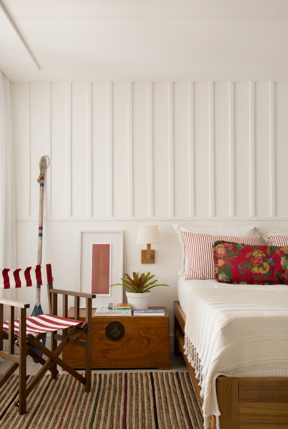 Bedroom featuring architectural details neutral board and batten