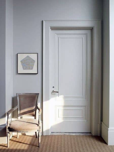 Elegant door featuring architectural details in trims