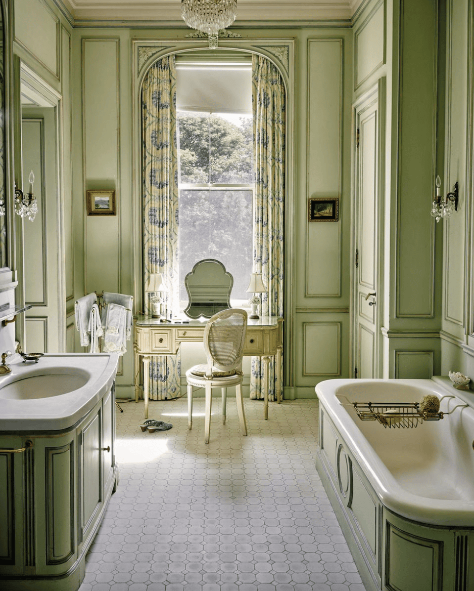 grandmillennial green in home decor