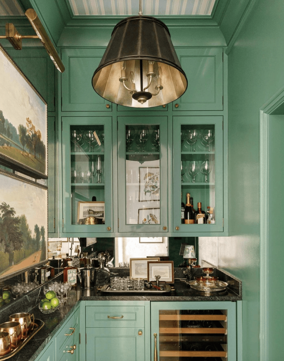 grandmillennial green in home decor