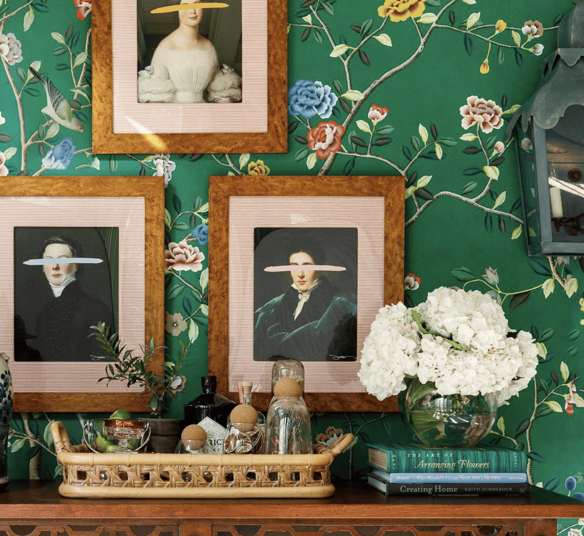 grandmillennial green in home decor