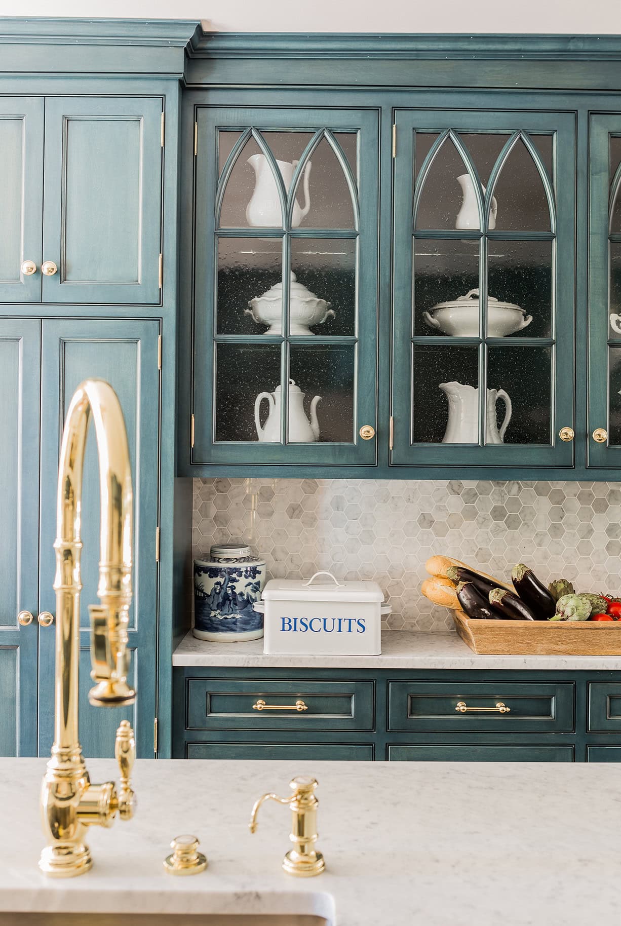 Kitchen in traditional chic style featured in renovation home tour