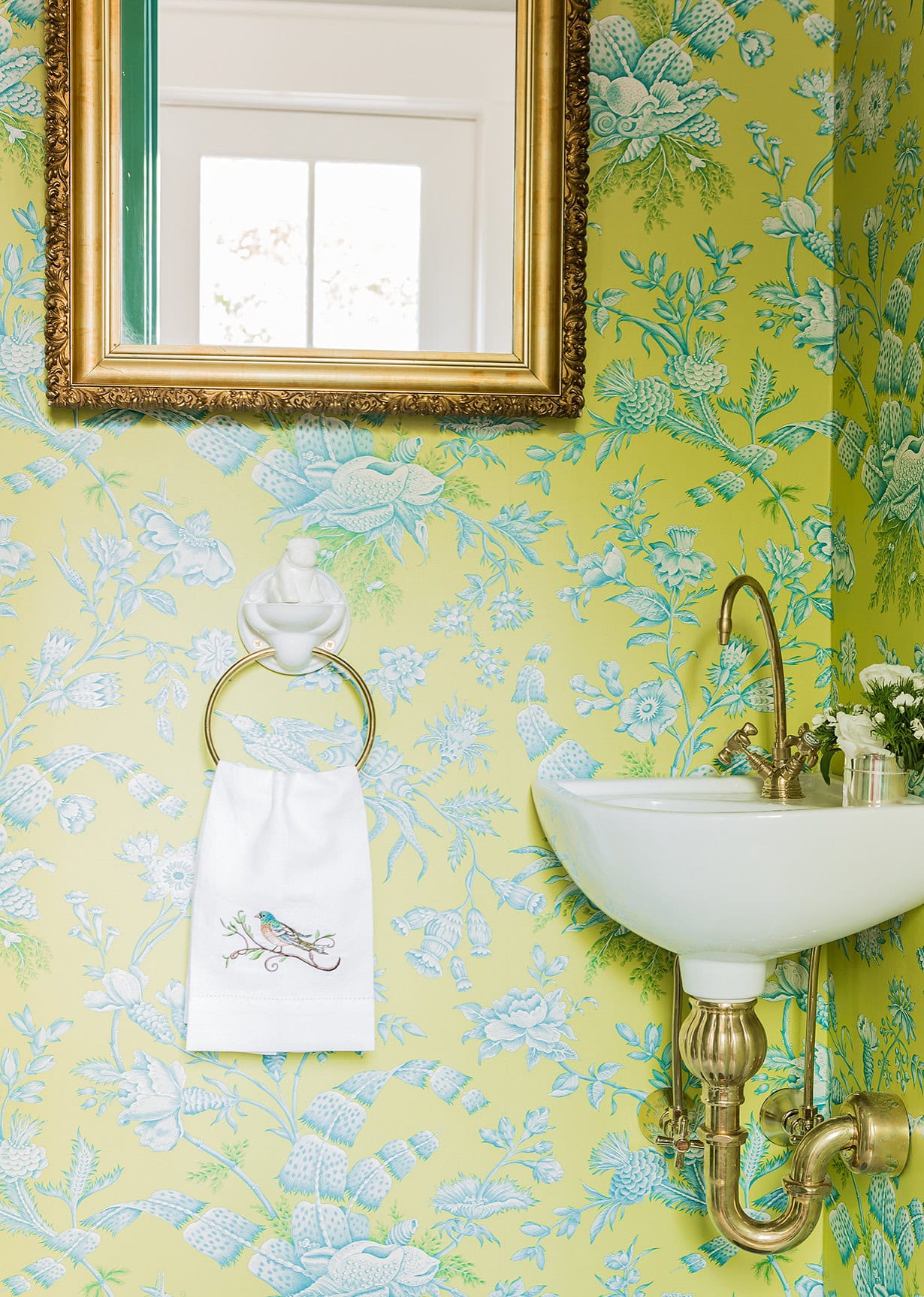 Bathroom in traditional chic style featured in renovation home tour
