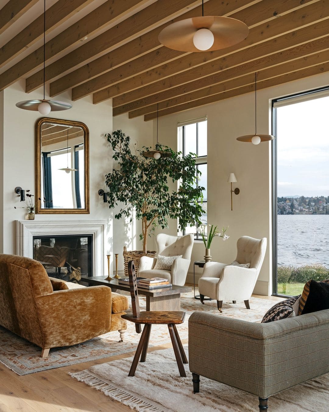 stylish living room featured in tips on how to avoid common decorating mistakes